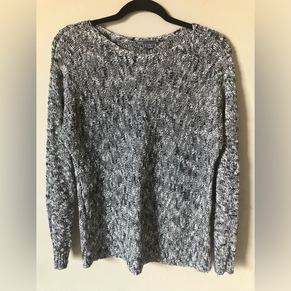 VINCE Marled Linen Crewneck Sweater